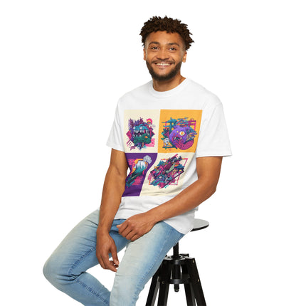 Yokai Pop Unisex Garment-Dyed T-Shirt "Explosion" | Tee of the Four Monsters