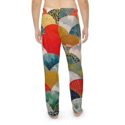 Men's Pajama Pants "Japan Hearts" | Bold Kimono-Inspired Lounge Pants