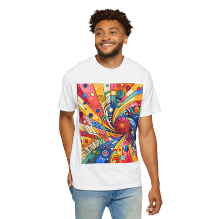 Japanese Art Unisex Garment-Dyed T-Shirt "Color Spiral" | Vibrant Japanese Abstract Art Tee