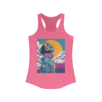 Mt.Fuji Women's Ideal Racerback Tank "FUJIYAMA Girl" | Japanese Vaporwave Streetwear