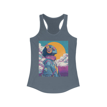 Mt.Fuji Women's Ideal Racerback Tank "FUJIYAMA Girl" | Japanese Vaporwave Streetwear
