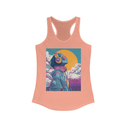 Mt.Fuji Women's Ideal Racerback Tank "FUJIYAMA Girl" | Japanese Vaporwave Streetwear