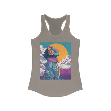 Mt.Fuji Women's Ideal Racerback Tank "FUJIYAMA Girl" | Japanese Vaporwave Streetwear