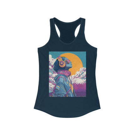 Mt.Fuji Women's Ideal Racerback Tank "FUJIYAMA Girl" | Japanese Vaporwave Streetwear