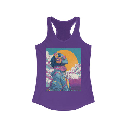 Mt.Fuji Women's Ideal Racerback Tank "FUJIYAMA Girl" | Japanese Vaporwave Streetwear