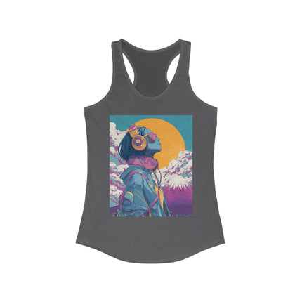 Mt.Fuji Women's Ideal Racerback Tank "FUJIYAMA Girl" | Japanese Vaporwave Streetwear