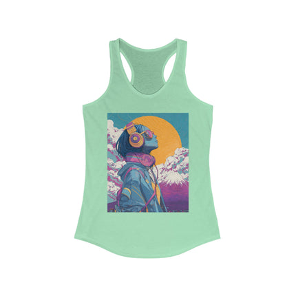 Mt.Fuji Women's Ideal Racerback Tank "FUJIYAMA Girl" | Japanese Vaporwave Streetwear