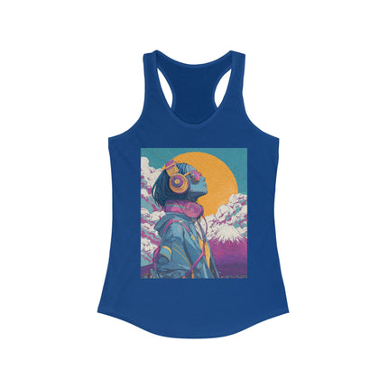 Mt.Fuji Women's Ideal Racerback Tank "FUJIYAMA Girl" | Japanese Vaporwave Streetwear