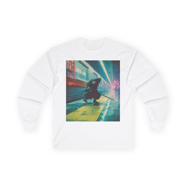 Samurai Unisex Ultra Cotton Long Sleeve Tee | Japanese Cyber Train Ninja Graphic Shirt