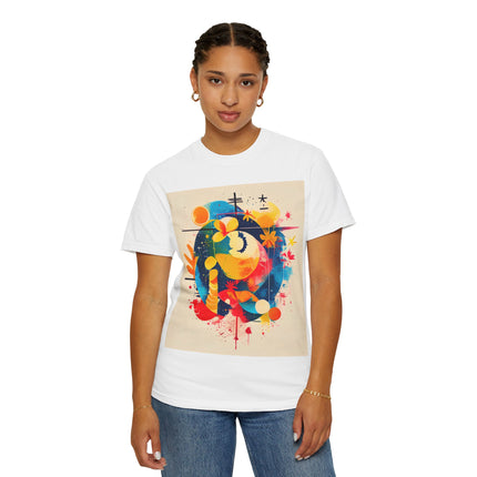 Japanese Art Unisex Garment-Dyed T-Shirt "Secret Garden Harmony" | Tranquil Japanese Abstract Art Tee