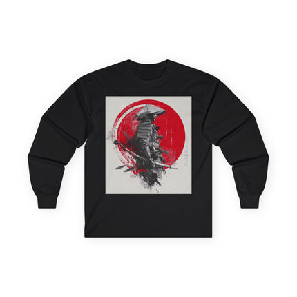 Samurai Unisex Ultra Cotton Long Sleeve Tee "RAI" | Red Sun Warrior Long Sleeve Tee