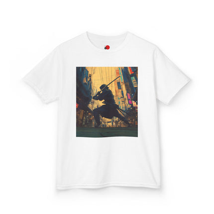 Ninja Kids Heavy Cotton™ Tee "Urban Blade" | Cyber Ninja Street Style for Brave Kids