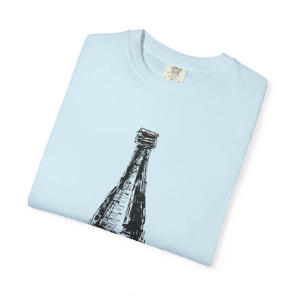 Japanese Sake Unisex Garment-Dyed T-shirt "SAKE LOVER" | Bold Hand-Drawn Bottle Graphic
