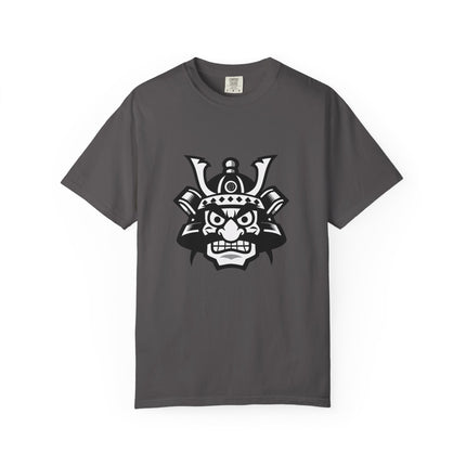Samurai Unisex Garment-Dyed T-shirt "SHOGUN" | Cute & Bold Japanese Warrior Face Logo Tee