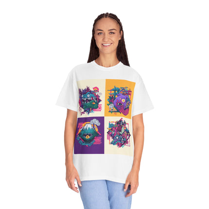 Yokai Pop Unisex Garment-Dyed T-Shirt "Explosion" | Tee of the Four Monsters