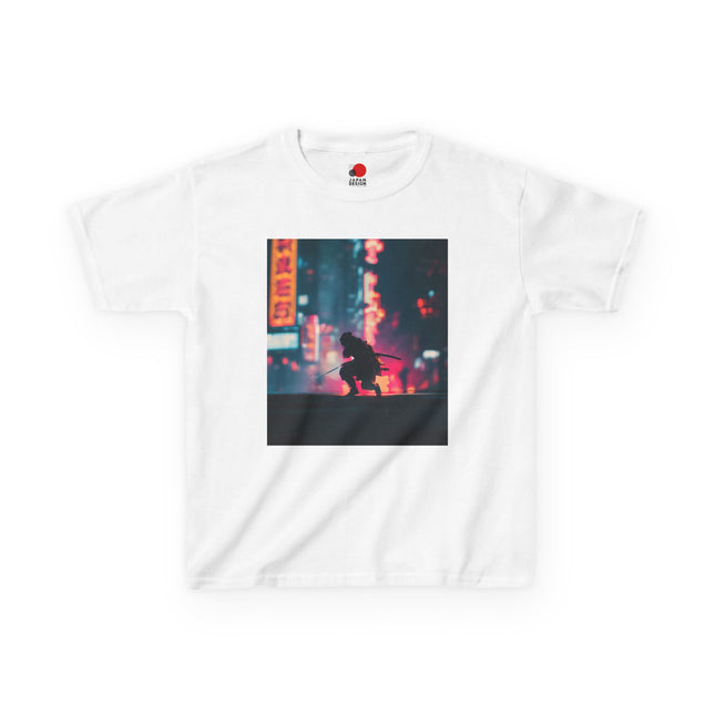 Ninja Kids Heavy Cotton™ Tee "Neon Stealth" | Night City Ninja Style for Brave Kids