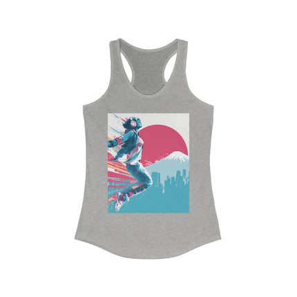 Mt.Fuji Women's Ideal Racerback Tank "Break Free Fujiyama Girl" | Neo Tokyo Motionwear