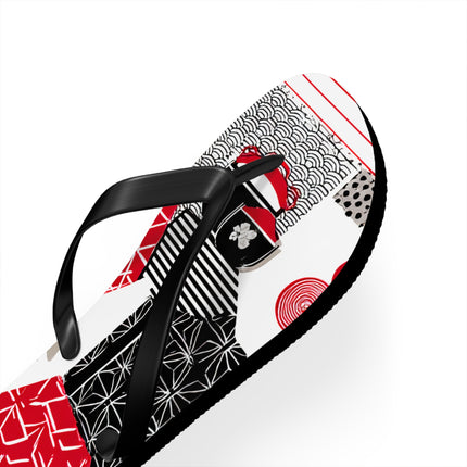 Japanese Pattern Flip Flops "Good Old Japan" | Traditional Aesthetic with Everyday Ease