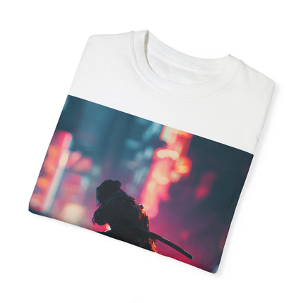 Ninja Unisex Garment-Dyed T-shirt "Neon Stealth" | Vintage Cyber Ninja Aesthetic Tee