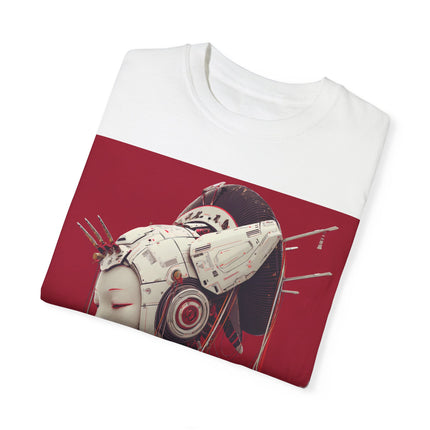 Geisha Unisex Garment-Dyed T-shirt "Neo Serenity" | Japanese Robot Geisha Art Tee