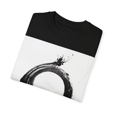 Zen Unisex Garment-Dyed T-shirt "Circle – Ensō" | Sumi-e × Zen × Monochrome Tee