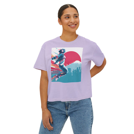 Mt.Fuji Women's Boxy Tee "Break Free Fujiyama Girl" | Neo Tokyo Motion Streetwear