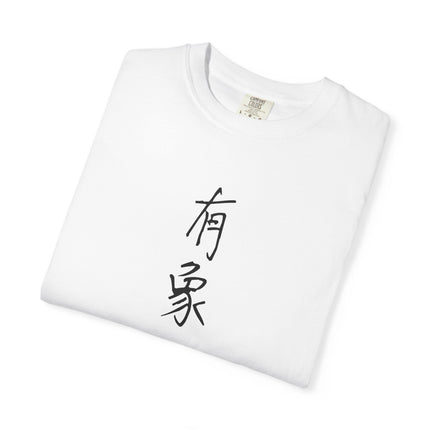 Kanji Yojijukugo Unisex Garment-Dyed T-shirt "有象無象 – uzomuzo" | Chaos and individuality