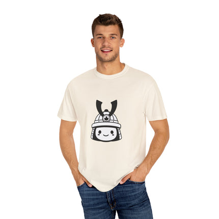 Samurai Unisex Garment-Dyed T-shirt "KOBU" | Cute & Minimal Japanese Warrior Face Tee