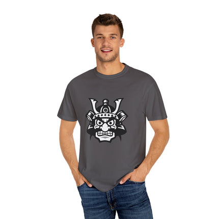 Samurai Unisex Garment-Dyed T-shirt "SHOGUN" | Cute & Bold Japanese Warrior Face Logo Tee