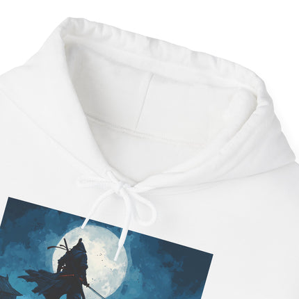 Ninja Unisex Heavy Blend™ Hooded Sweatshirt "Silent Moon Ninja" | Streetwear Hoodie with Japanese Art