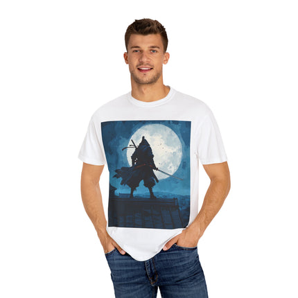 Ninja Unisex Garment-Dyed T-shirt "Silent Moon Ninja" | Japanese Streetwear Graphic Shirt