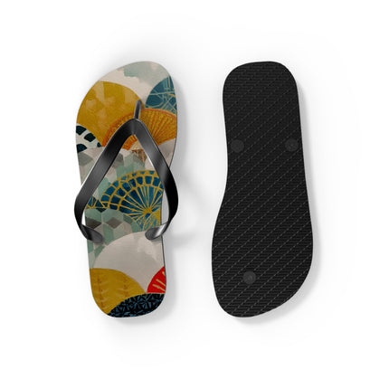 Japanese Pattern Flip Flops "Japan Hearts" | Traditional Aesthetic with Everyday Ease