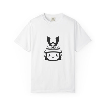 Samurai Unisex Garment-Dyed T-shirt "KOBU" | Cute & Minimal Japanese Warrior Face Tee