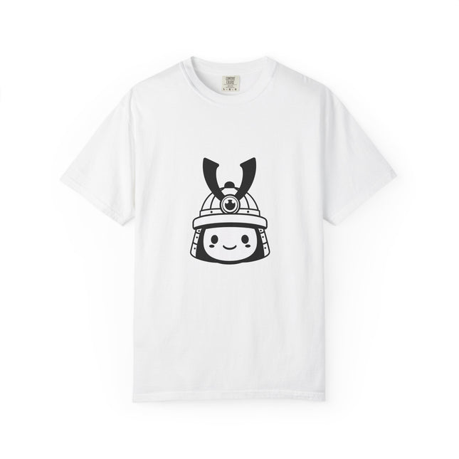 Samurai Unisex Garment-Dyed T-shirt "KOBU" | Cute & Minimal Japanese Warrior Face Tee