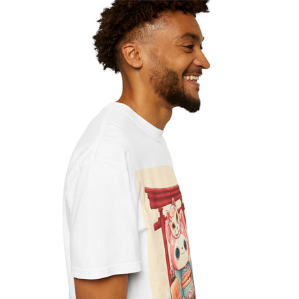 Yokai Pop Japan-Inspired Unisex Garment-Dyed T-Shirt "Nyakomaru" | Cute Cat Specter Tee