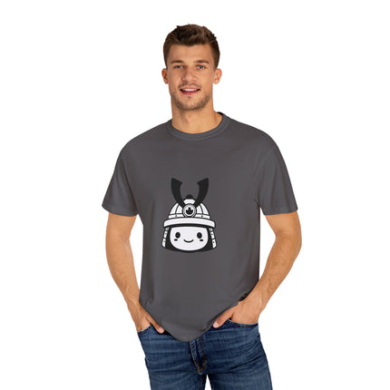 Samurai Unisex Garment-Dyed T-shirt "KOBU" | Cute & Minimal Japanese Warrior Face Tee