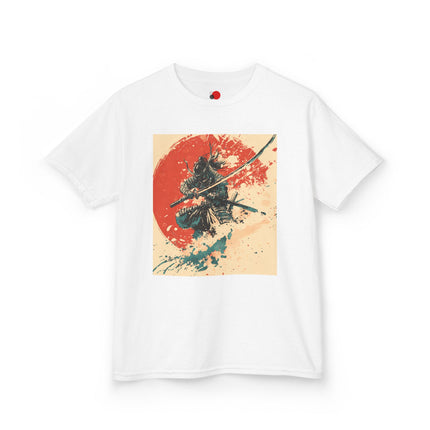 Samurai Kids Heavy Cotton™ Tee "ZAN" | Ink-Splashed Warrior Tee for Brave Young Souls