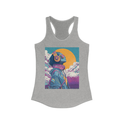 Mt.Fuji Women's Ideal Racerback Tank "FUJIYAMA Girl" | Japanese Vaporwave Streetwear