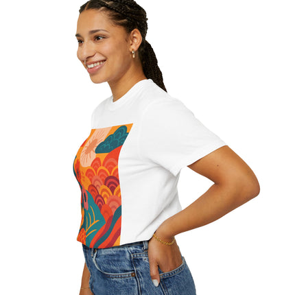 Japanese Art Unisex Garment-Dyed T-Shirt "Tokyo Brights" | Lively Japanese Abstract Art Tee