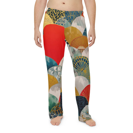 Men's Pajama Pants "Japan Hearts" | Bold Kimono-Inspired Lounge Pants