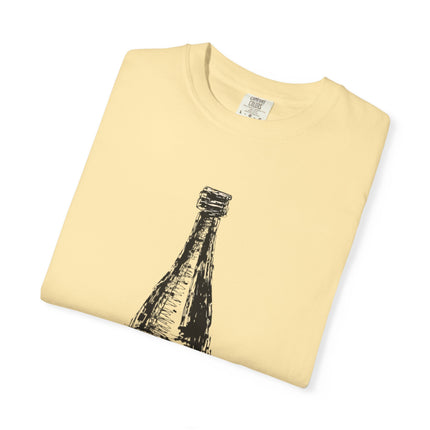 Japanese Sake Unisex Garment-Dyed T-shirt "SAKE LOVER" | Bold Hand-Drawn Bottle Graphic