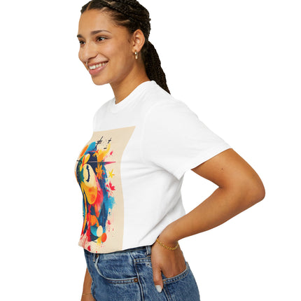 Japanese Art Unisex Garment-Dyed T-Shirt "Secret Garden Harmony" | Tranquil Japanese Abstract Art Tee