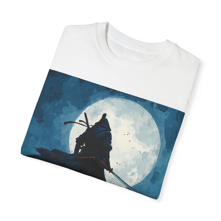 Ninja Unisex Garment-Dyed T-shirt "Silent Moon Ninja" | Japanese Streetwear Graphic Shirt