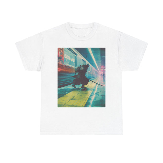 Samurai Unisex Heavy Cotton Tee | Japanese Cyber Train Ninja