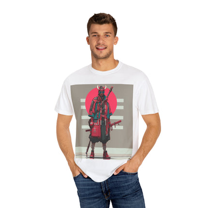 Samurai Unisex Garment-Dyed T-shirt "SAN" | Vintage Red Sun Warrior Shirt