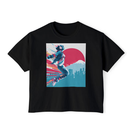 Mt.Fuji Women's Boxy Tee "Break Free Fujiyama Girl" | Neo Tokyo Motion Streetwear