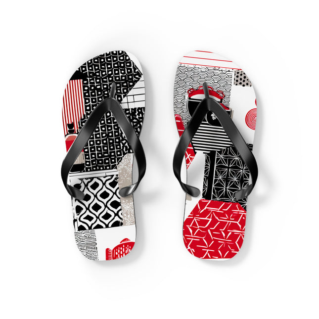 Japanese Pattern Flip Flops | Traditional Aesthetic with Everyday Comfort