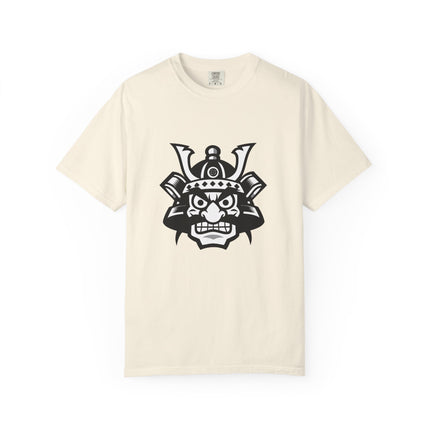 Samurai Unisex Garment-Dyed T-shirt "SHOGUN" | Cute & Bold Japanese Warrior Face Logo Tee