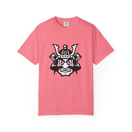 Samurai Unisex Garment-Dyed T-shirt "SHOGUN" | Cute & Bold Japanese Warrior Face Logo Tee