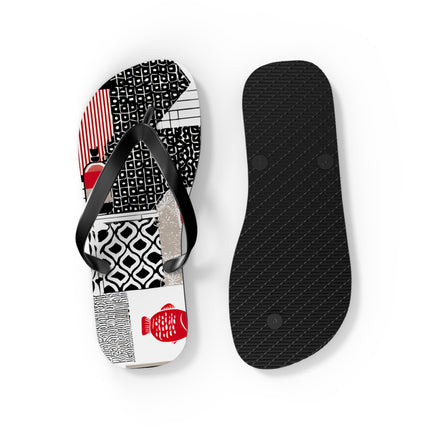 Japanese Pattern Flip Flops "Good Old Japan" | Traditional Aesthetic with Everyday Ease